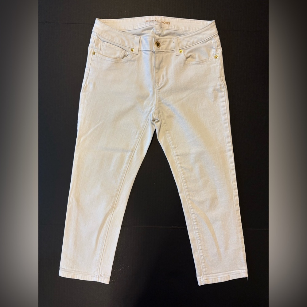 Michael Kors white denim Jean capris size 2